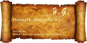 Hornyik Gusztáv névjegykártya